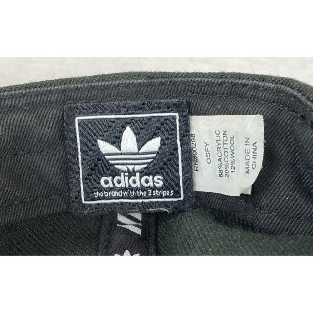 Adidas Hat Cap Youth Fit Black Snap Back White Embroidered Logo - Picture 4 of 4